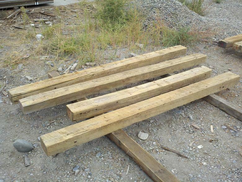4 x 6 x 6' to 20' Weathered Timbers (Cut on One Face)