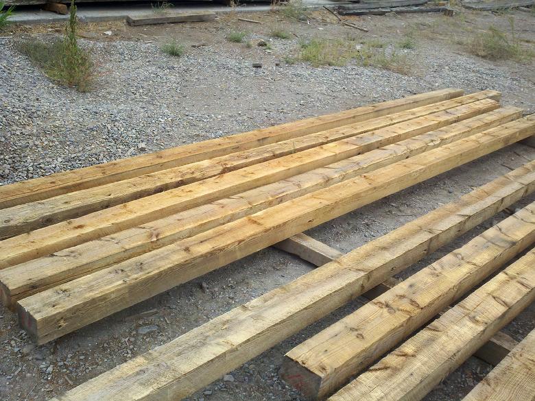4 x 6 x 6' to 20' Weathered Timbers (Cut on One Face)