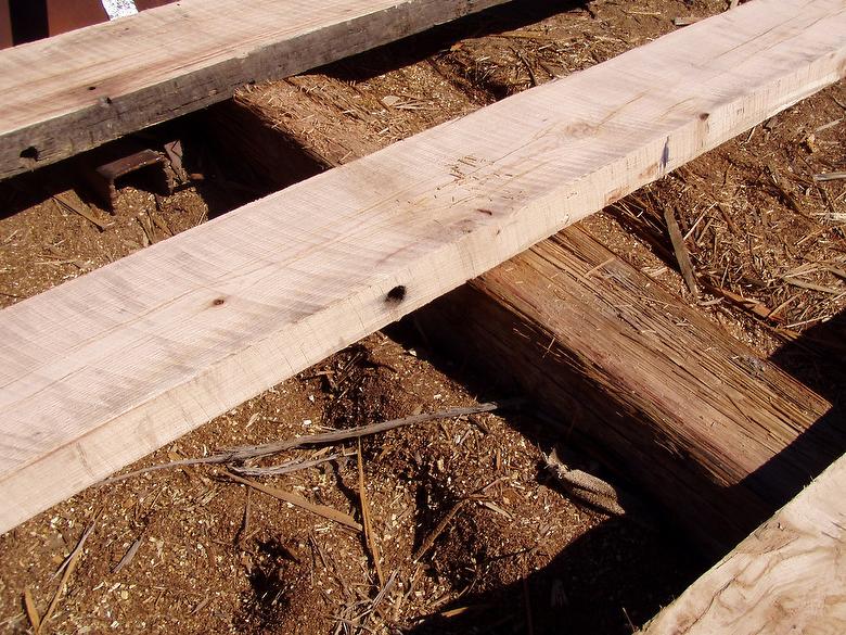 RubyOak and RubyHardwood Resawn Timbers (note bolt holes)