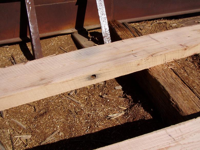 RubyOak and RubyHardwood Resawn Timbers (note bolt holes)