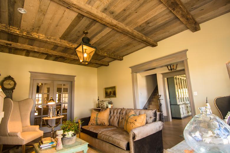 Hand-Hewn Timbers, NatureAged Barnwood Ceiling - Utah