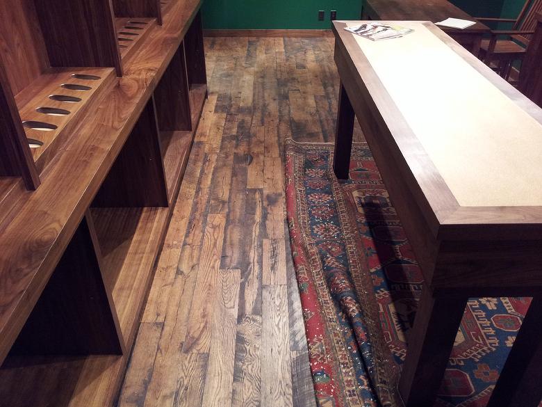 4.5" Wide 2-4' Antique Oak Skip-Planed T&G Flooring / Antique Barnwood Doors - Montana