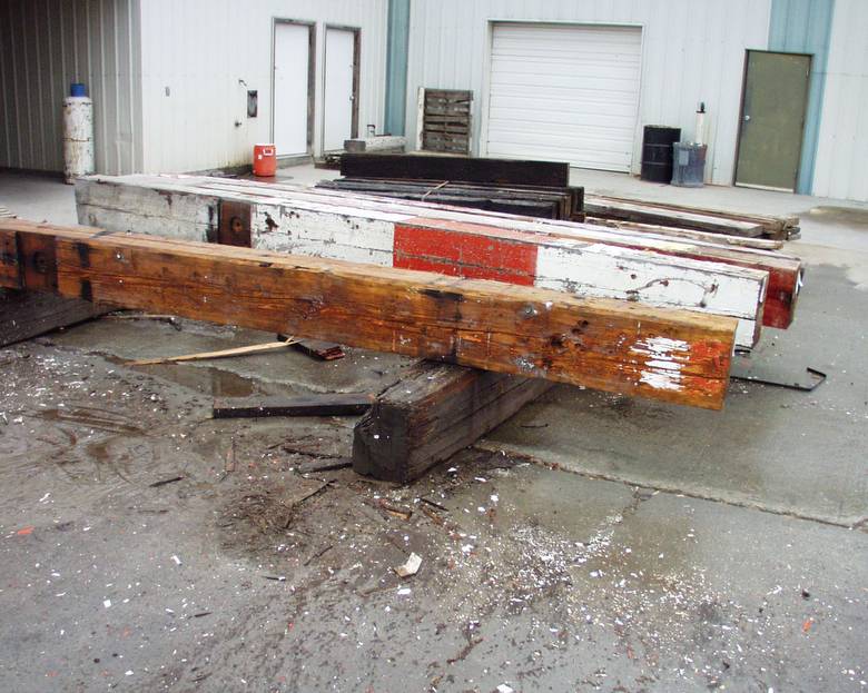 Weathered DF Timbers--Pressure Washed / Note the notches