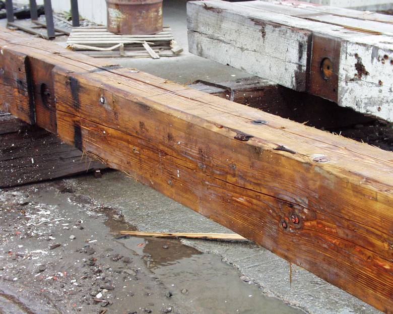 Weathered DF Timbers--Pressure Washed / Note the notches