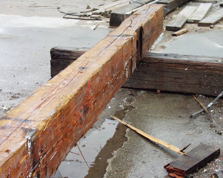 Weathered DF Timbers--Pressure Washed / Note the Notches