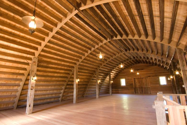 Upstairs Great Room / Reclaimed 2x rafters