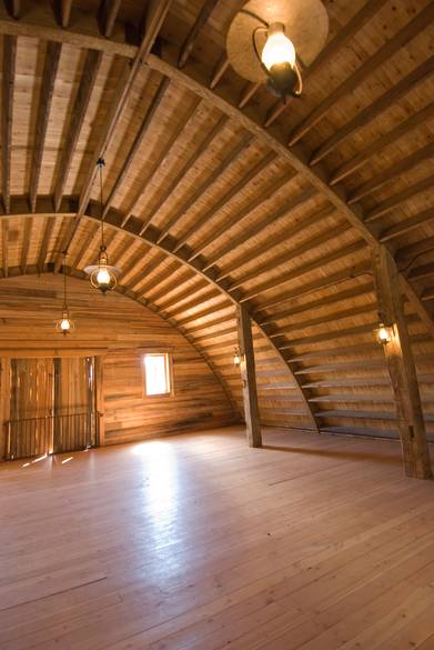 Upstairs Great Room / Reclaimed 2x rafters and HH posts