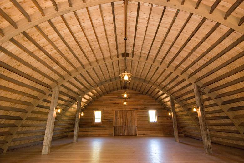 Upstairs Great Room / Reclaimed 2x rafters and HH posts