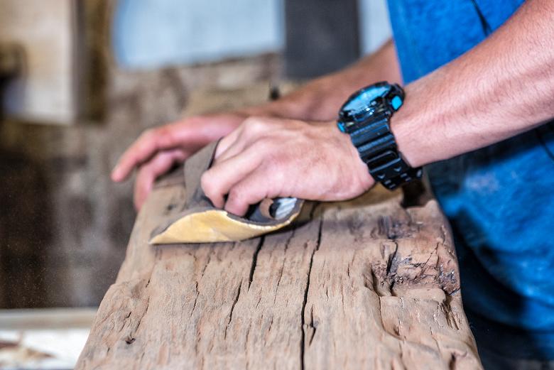 Mantel--Hand Sanding