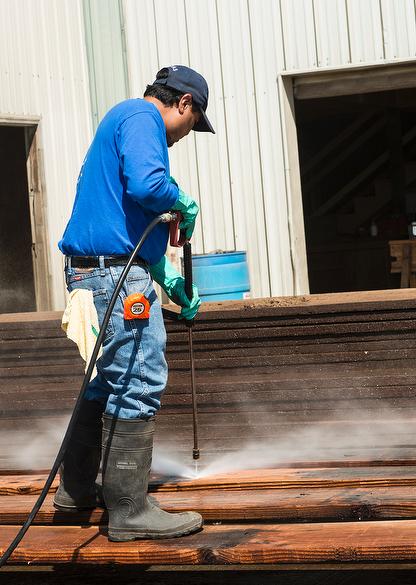 Pressure washing--tunnel material