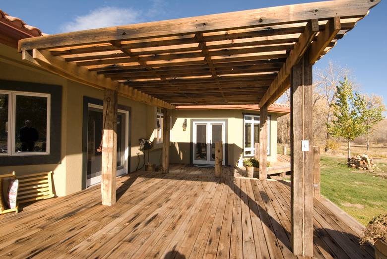 Redwood Deck from the Lucin Cutoff Trestle / Note the holes and staining