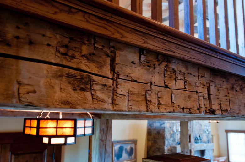 Hand-Hewn Timbers & Fireplace Mantel - Driggs, Idaho