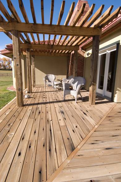 Redwood Deck from the Lucin Cutoff Trestle / Note the holes and the staining