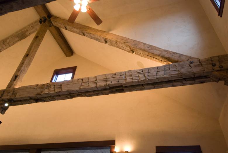 Hand-Hewn Truss / Note the characteristics of HH timbers (pockets, etc.)