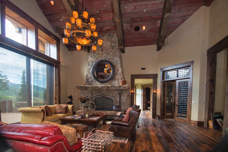 Antique Red Painted Barnwood ceiling