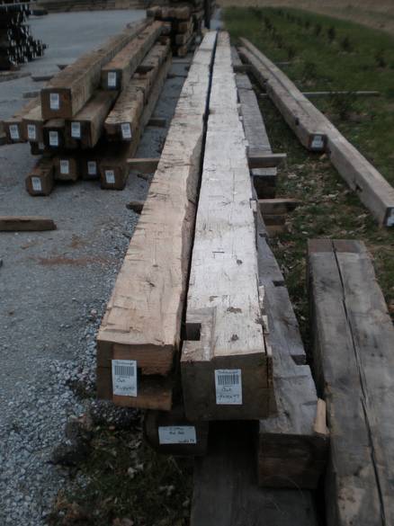 9x10 x 47 Oak Hand-Hewn Timbers (2) / Barcode #'s 68470 and 68471