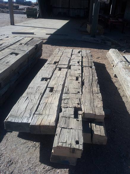 All of these hewn timbers are cut on one face (hidden)