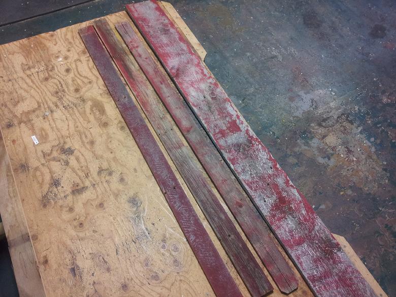 Red Painted Samples (Gray Barnwood Originally) (Paint is not lead based)