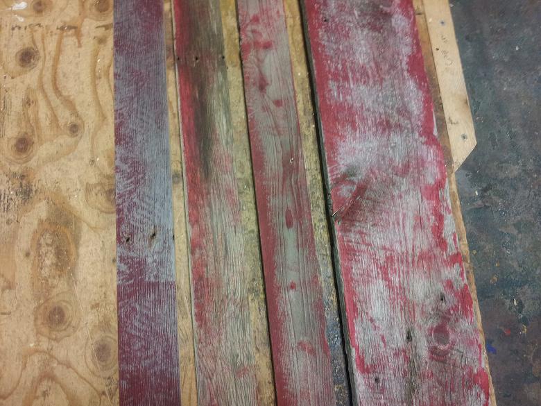 Red Painted Samples (Gray Barnwood Originally) (Paint is not lead based)