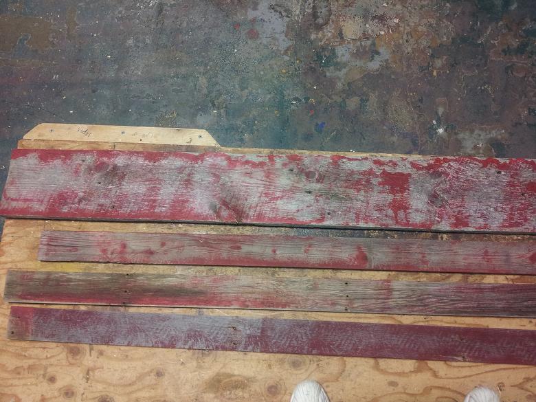 Red Painted Samples (Gray Barnwood Originally) (Paint is not lead based)