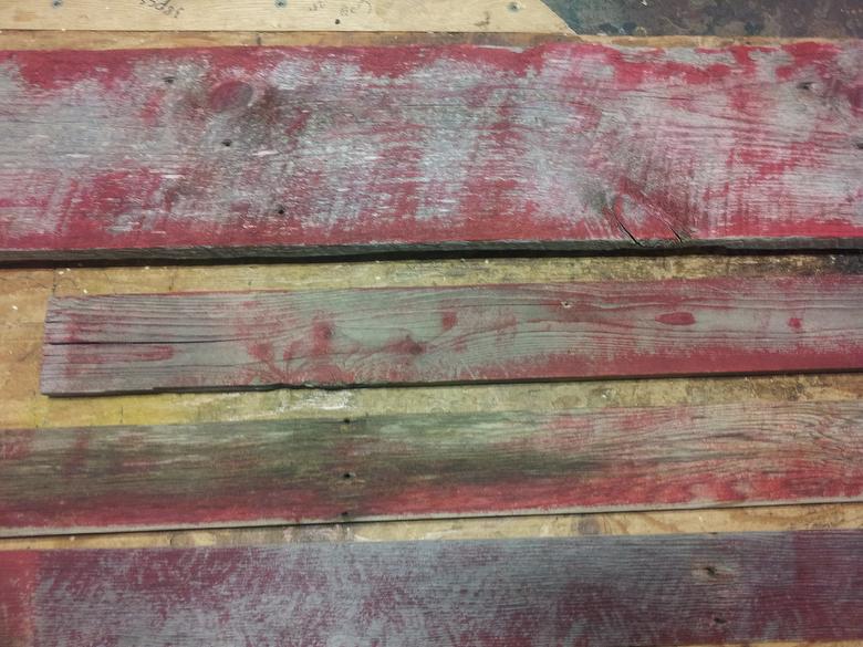 Red Painted Samples (Gray Barnwood Originally) (Paint is not lead based)