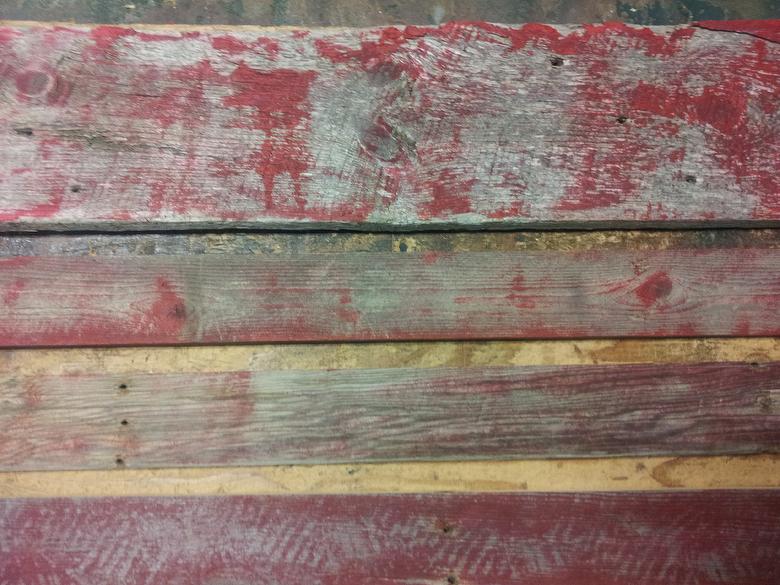 Red Painted Samples (Gray Barnwood Originally) (Paint is not lead based)