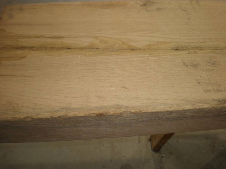 3x13 x 8' Oak Stair Tread / Note worm tracks and slight wane