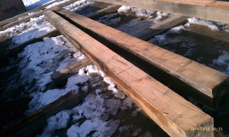 Fresh sawn faces