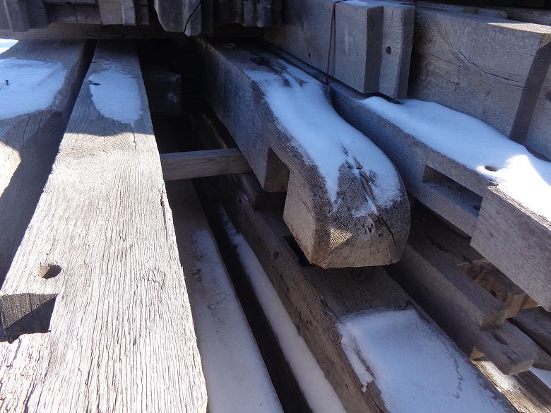 Curved Timbers from Barn Frame