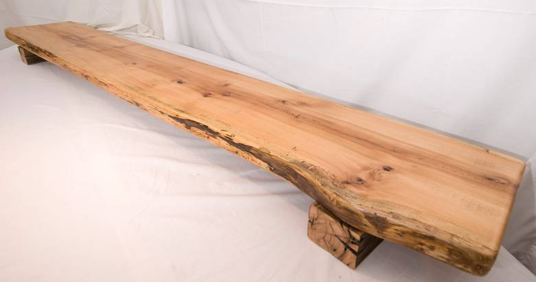 Hardwood Sleeper Middle Mantel / 2" x 12.5" x 83" finished with Natural Finish Danish Oil