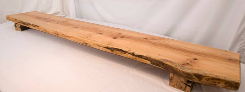 Hardwood Sleeper Middle Mantel / 2" x 12.5" x 83" finished with Natural Finish Danish Oil