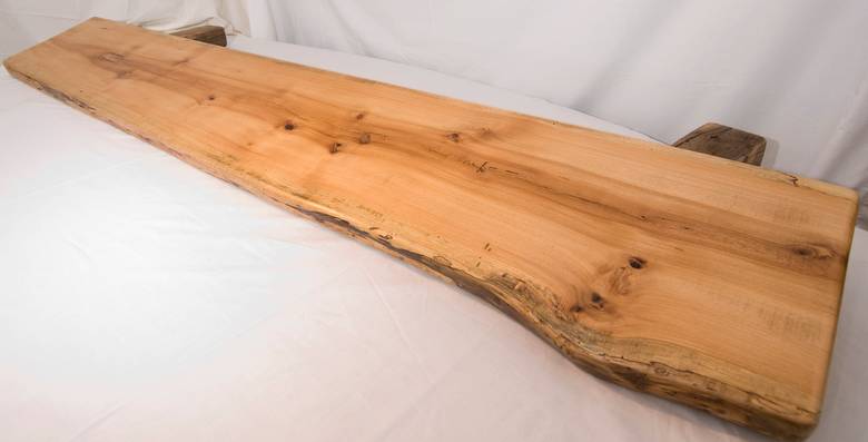 Hardwood Sleeper Middle Mantel / 2" x 12.5" x 83" finished with Natural Finish Danish Oil