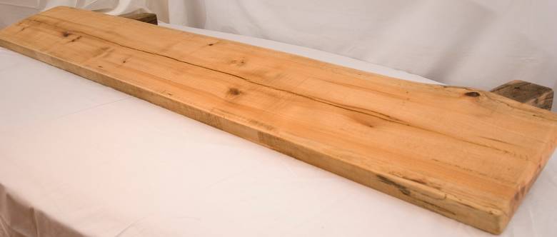 Hardwood Sleeper Middle Mantel / 2" x 12.5" x 83" finished with Natural Finish Danish Oil