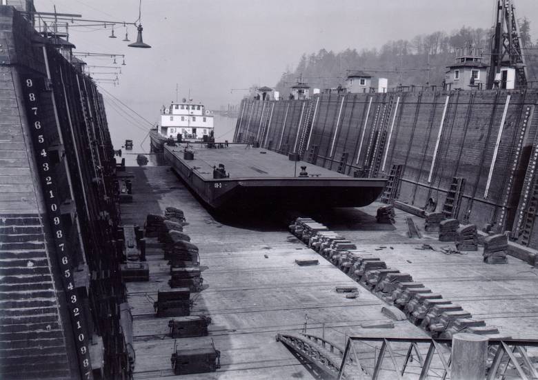 barge parked on the drydock / Drydock #2 in Portland, OR