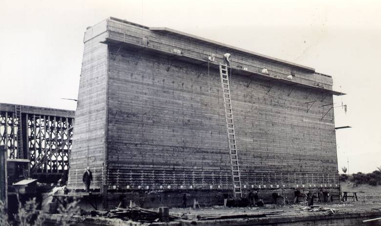 Outside of drydock section / All douglas fir timbers and siding