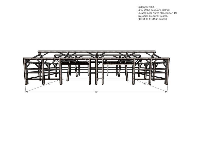 Babb barn sketchup document / front head-on view