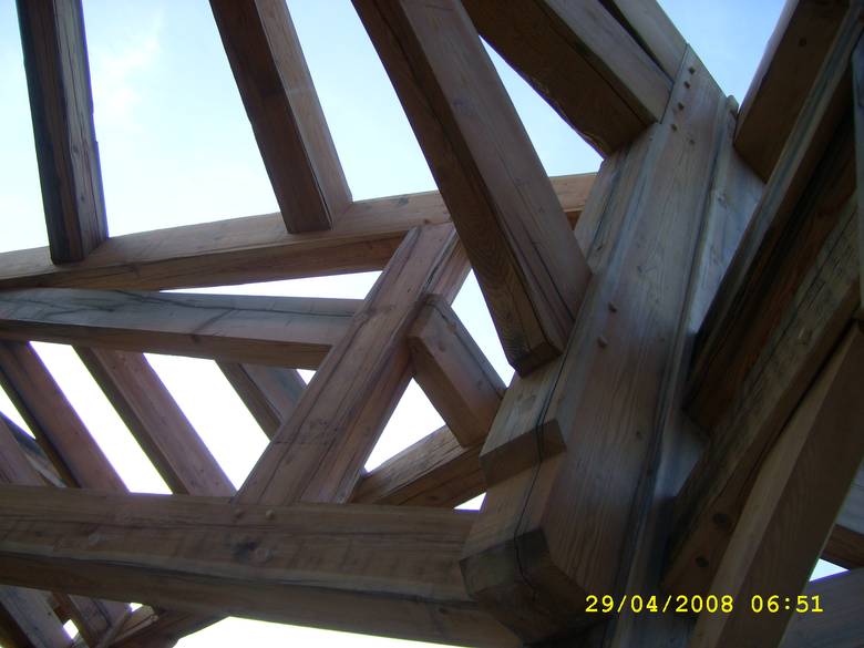 Trestlewood II Timbers / View from below in the great room