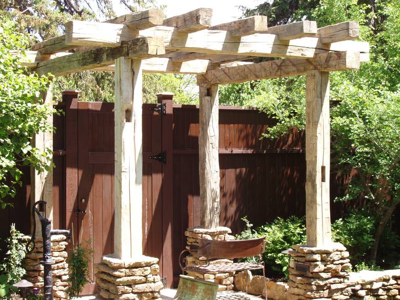 Hand Hewn Timber Gazebo / Gate Entrance 