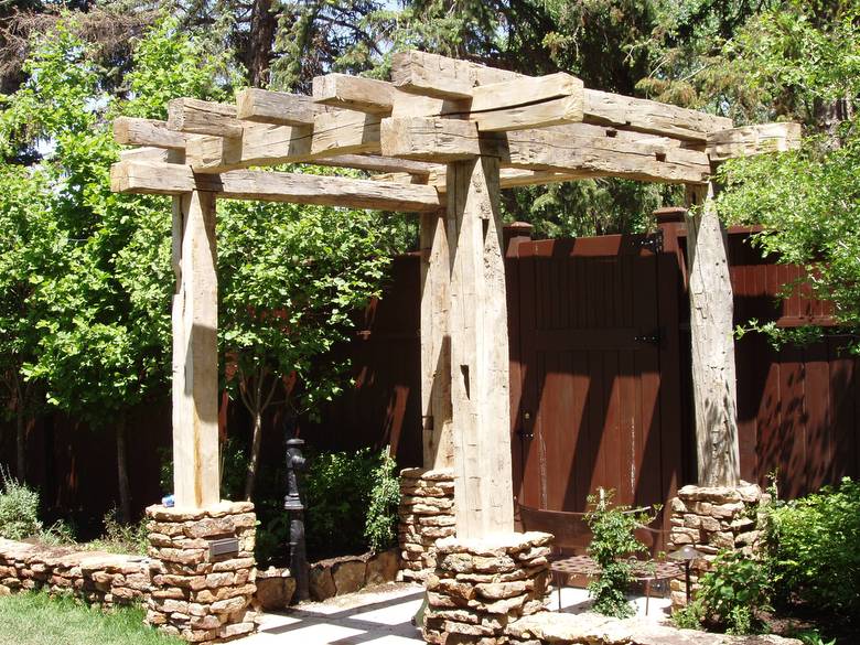 Hand Hewn Timber Gazebo / Gate Entrance 