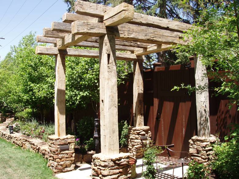 Hand Hewn Timber Gazebo / Gate Entrance 