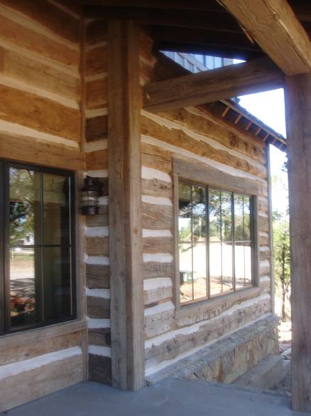 Hand-Hewn Skin Siding and TWII Weathered Timbers