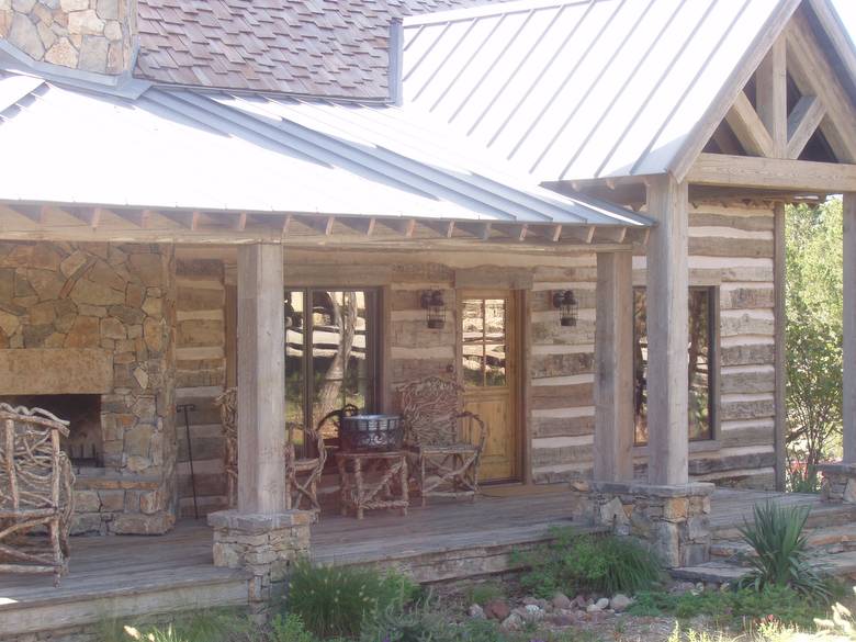 Weathered TWII Timbers and Hand Hewn Skins Siding