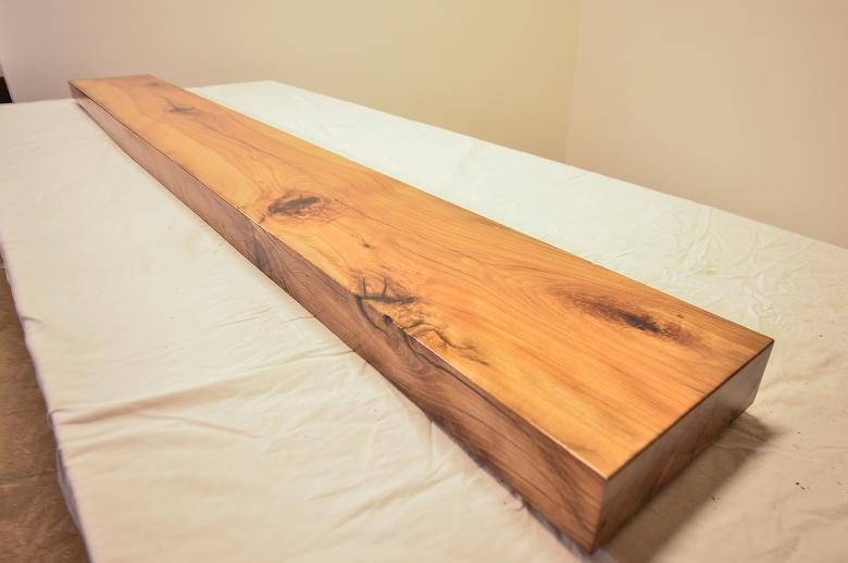 Beech Characteristics; Planed 3 Sides; Filled Cracks with FiberGlass Resin; Sanded; Finished with Tung Oil, Linseed Oil, and Semi-Gloss Polyurethane Mix; Buffed