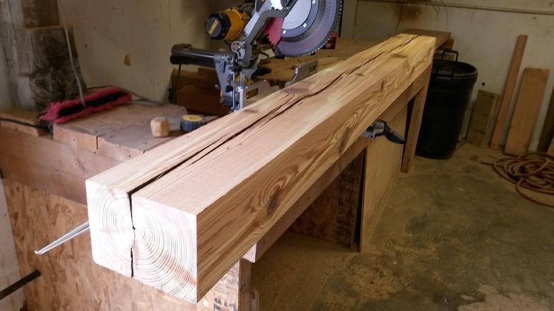 Antique Pine Resawn Mantel, Unfinished