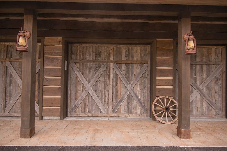 Exterior:  Antique Barnwood Garage Doors
