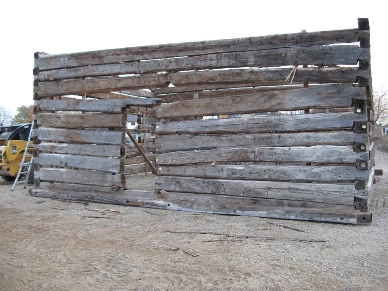 Hand Hewn Log Stack