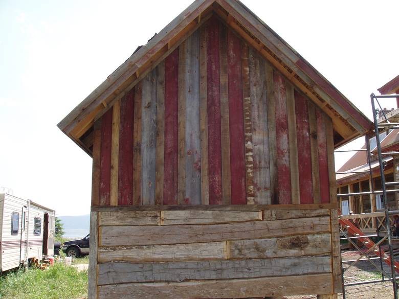 Red Painted Barnwood as Exterior Siding