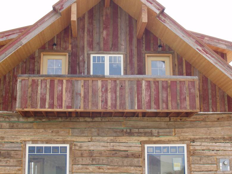 Red Painted Barnwood as Exterior Siding