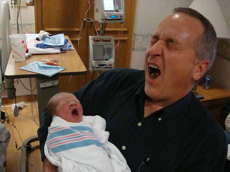 Brad and Sawyer yawning / I think Papa's making fun...