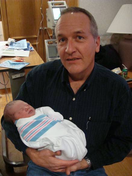 Proud new "Papa" / Sawyer and his middle namesake, Bradley